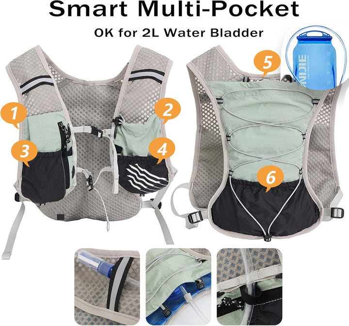 Unisex outdoor vest, 2L hydration, lightweight, perfect for hiking & running.