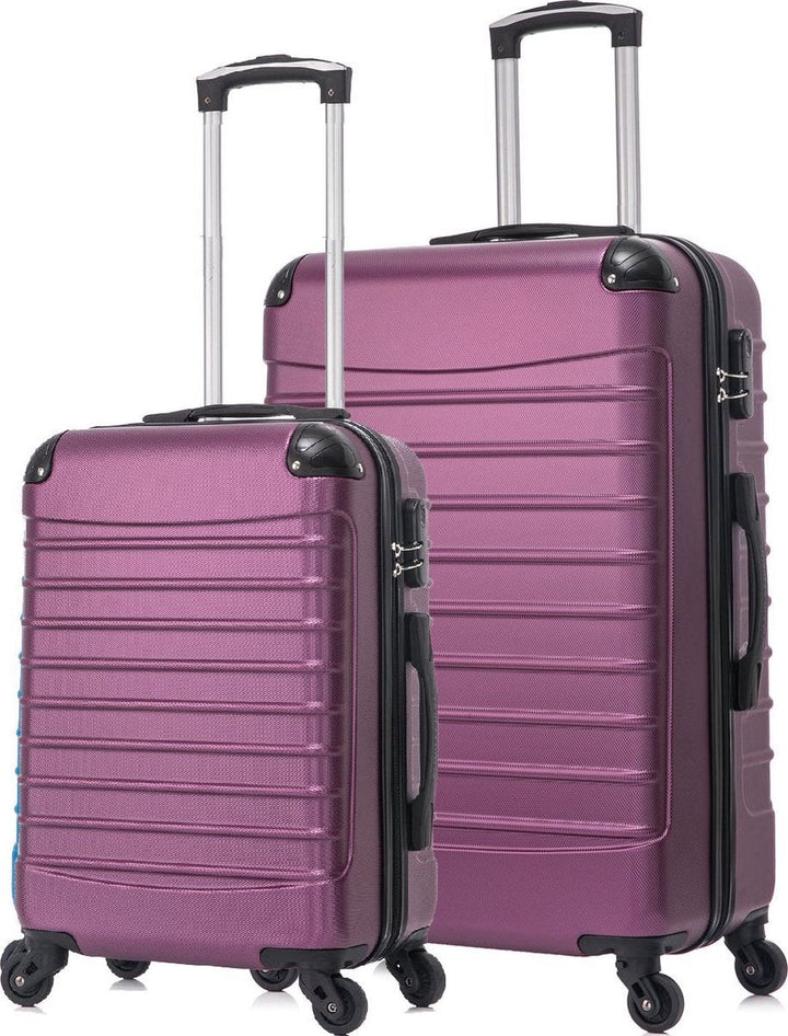 Unisex 2-piece hard shell luggage set for carry-on & checked baggage; ideal for vacation, business, or weekend trips.