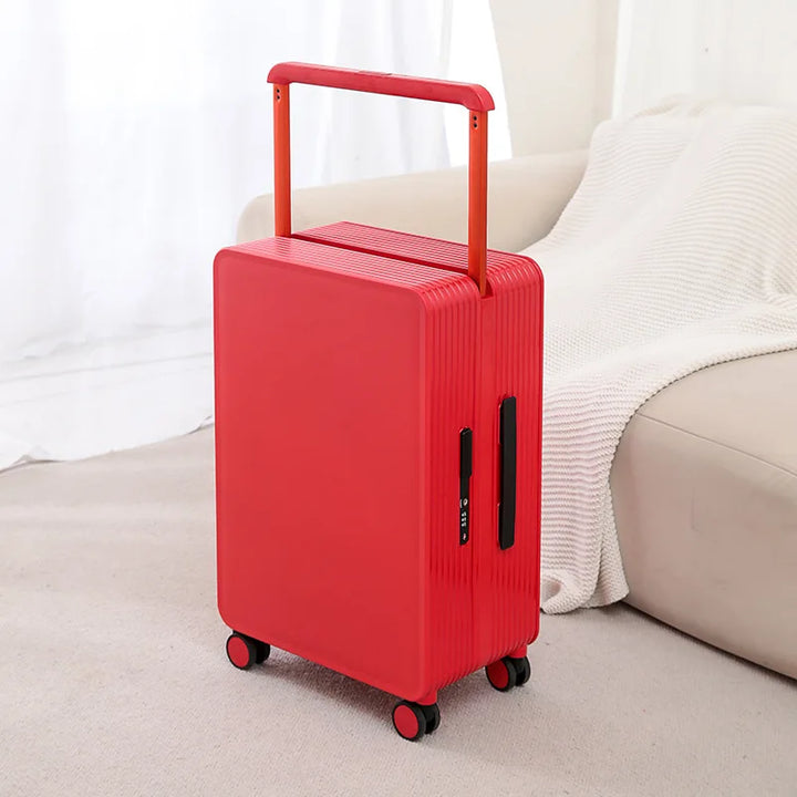 Dublin durable hard shell travel suitcase; robust PP material, smooth spinner wheels, secure TSA lock.