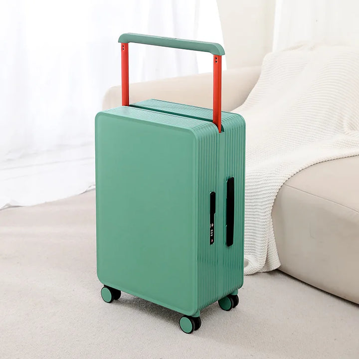 Large Dublin checked luggage, durable PP hard shell for long trips; secure TSA lock, smooth spinner.