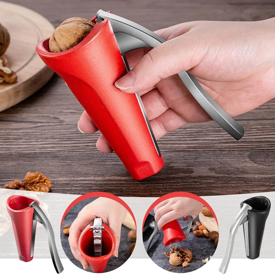 Easy-to-use handheld nut cracker for all nuts. Robust kitchen tool for quick snacking & food prep.