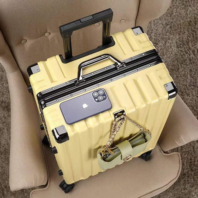 Vilnius hard shell suitcase with aluminum frame, durable & secure for travel.
