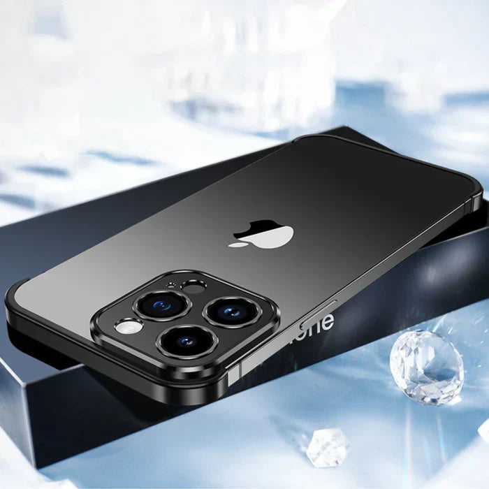 Durable metal shield iPhone case. Slim, stylish protection for your phone.