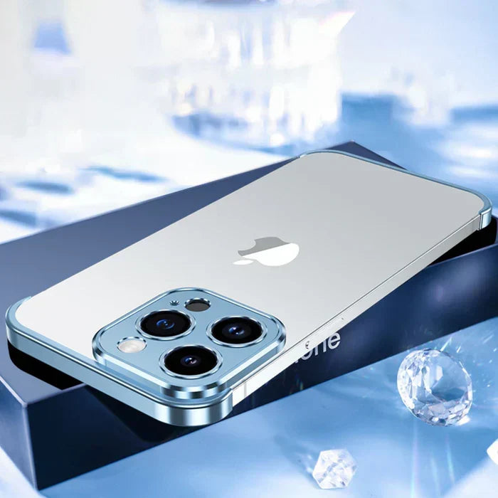 Stylish & durable slim metal iPhone case. Robust phone protection with a sleek, modern design.