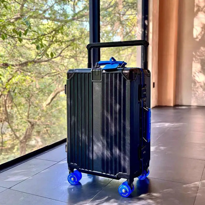 Interior view of the Valencia Voyager hard-shell suitcase, organized compartments for travel essentials.