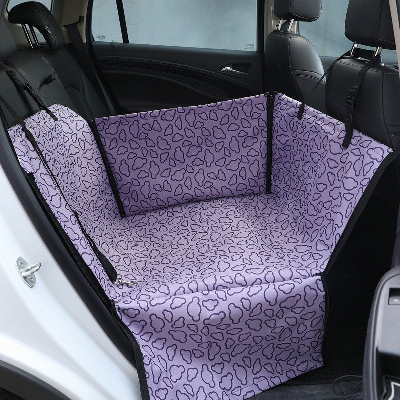 Durable waterproof dog car seat cover for back seat protection. Keeps pet hair & dirt off car upholstery. Easy install.
