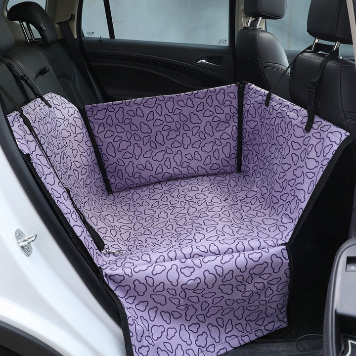 Durable waterproof dog car seat cover for back seat protection. Keeps pet hair & dirt off car upholstery. Easy install.