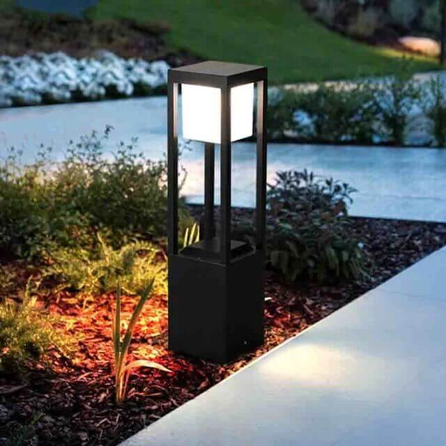 60cm Solar Cube Garden Light Outdoor Warm White LED