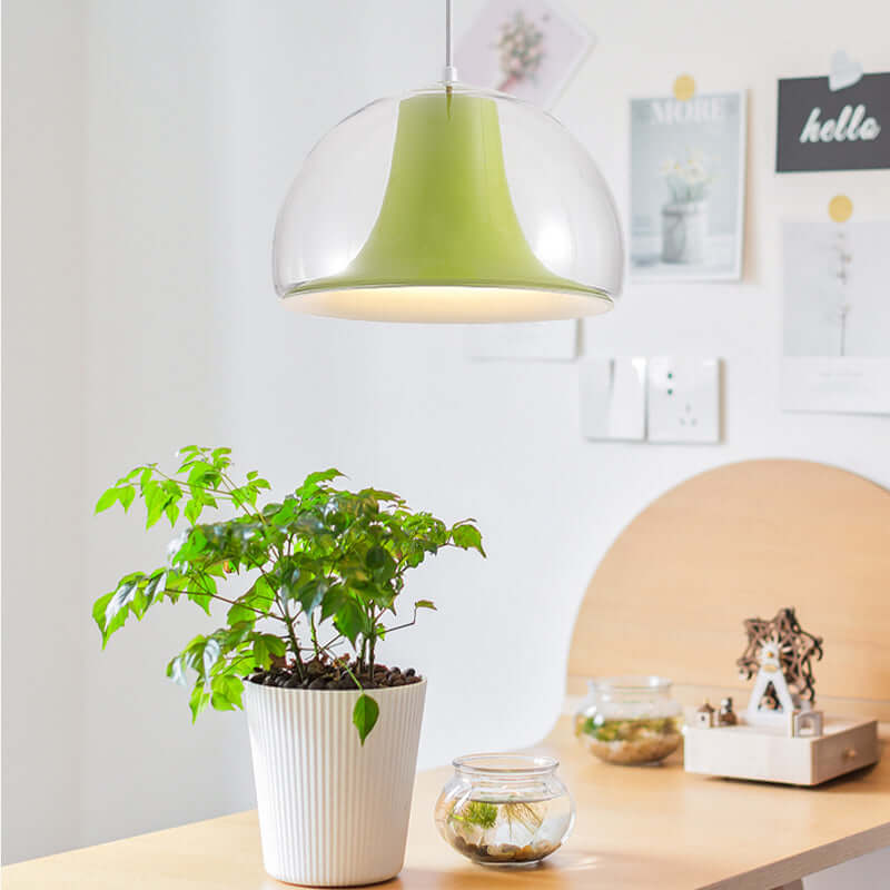 Modern Glass Pendant Lamp, Semicircular Jellyfish Design