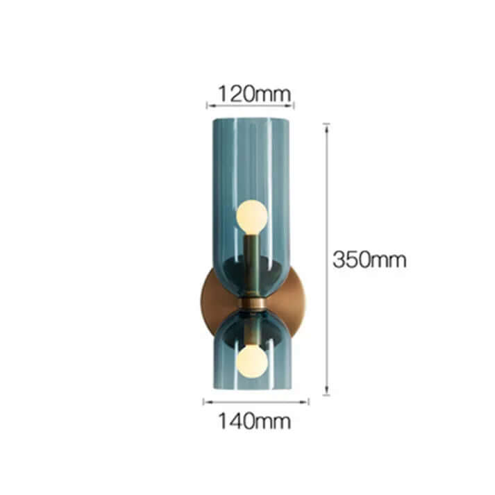 Modern Double Glass Wall Sconce Light Fixture