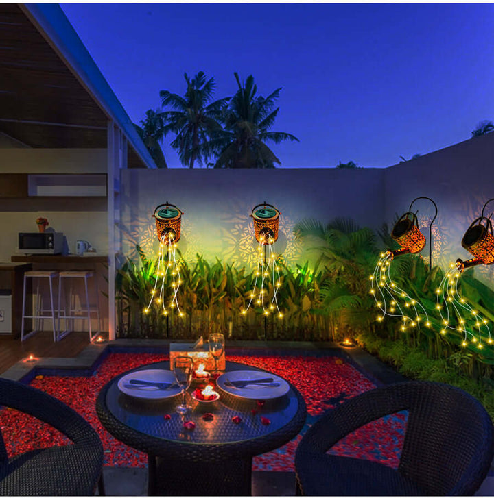 80cm Solar Garden Light Outdoor LED Waterfall Decor
