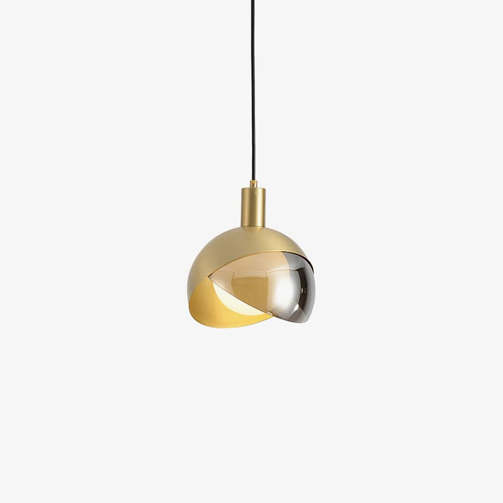 Adjustable Metal Pendant Light with Glass Shade
