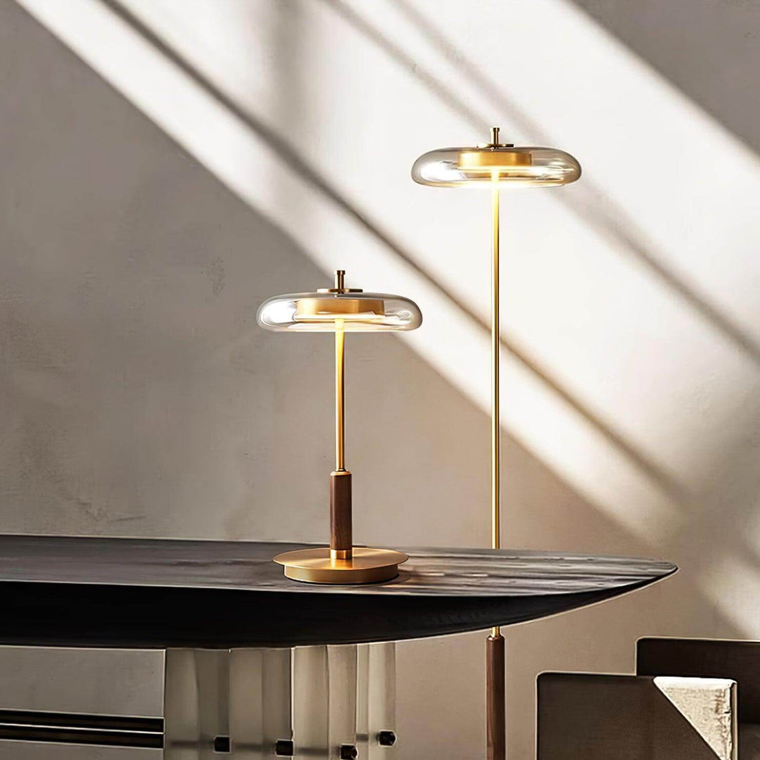Modern Glass & Metal LED Table Lamp