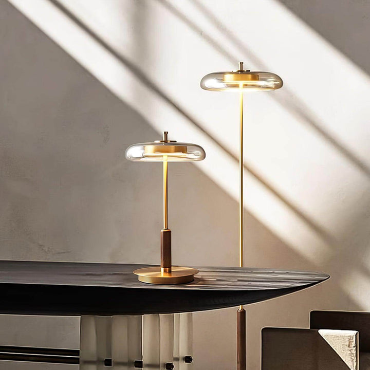 Modern Glass & Metal LED Table Lamp