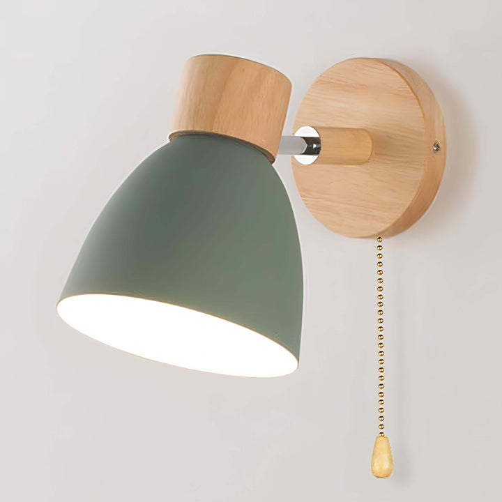 Nordic Modern Wood Hanging Wall Lamp with Switch