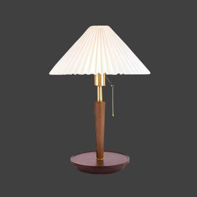 Pleated Wood Table Lamp
