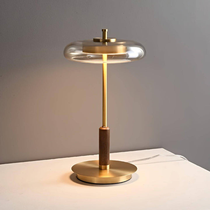 Modern Glass & Metal LED Table Lamp