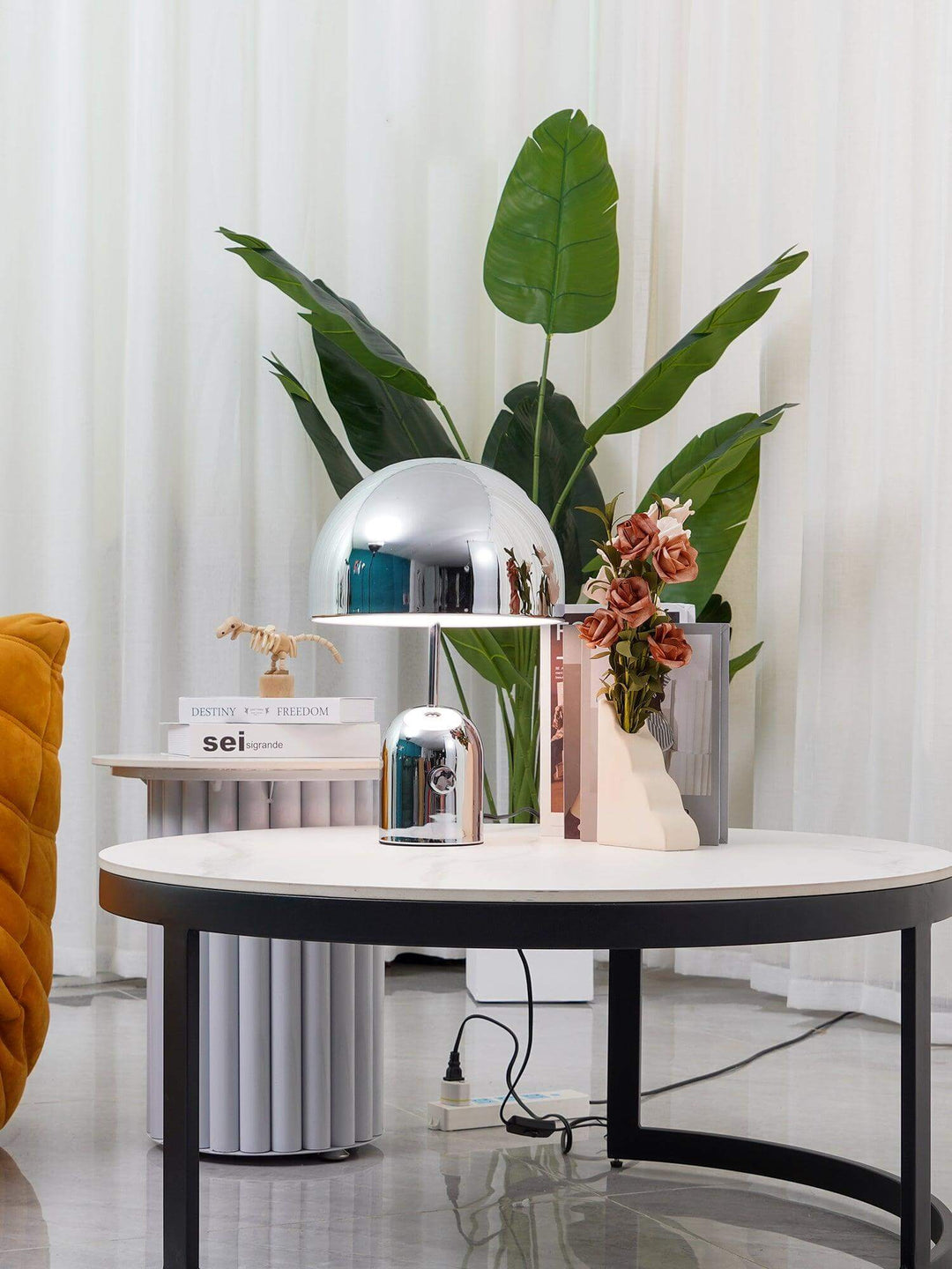 Modern Acrylic & Metal Bell Table Lamp