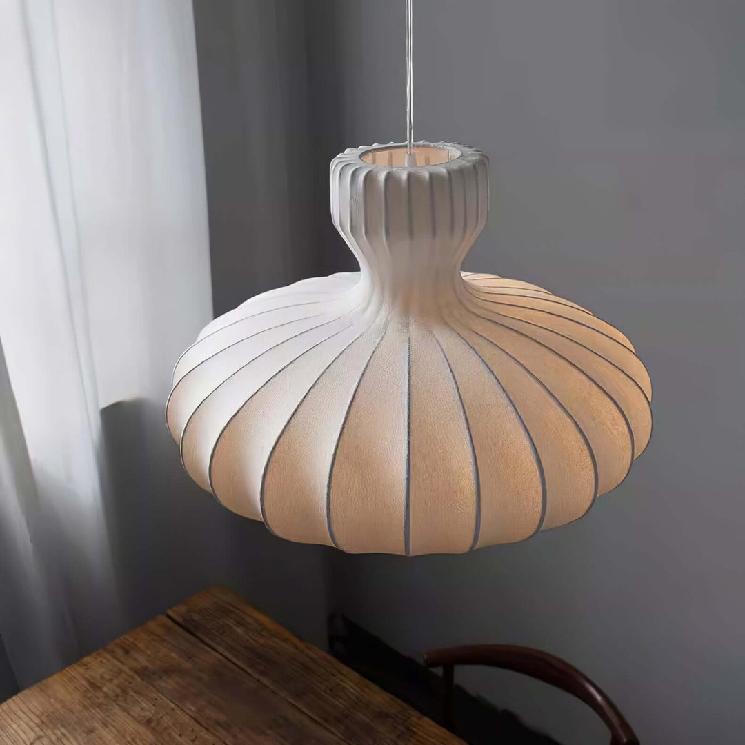 Pleated Silk Pendant Lamp