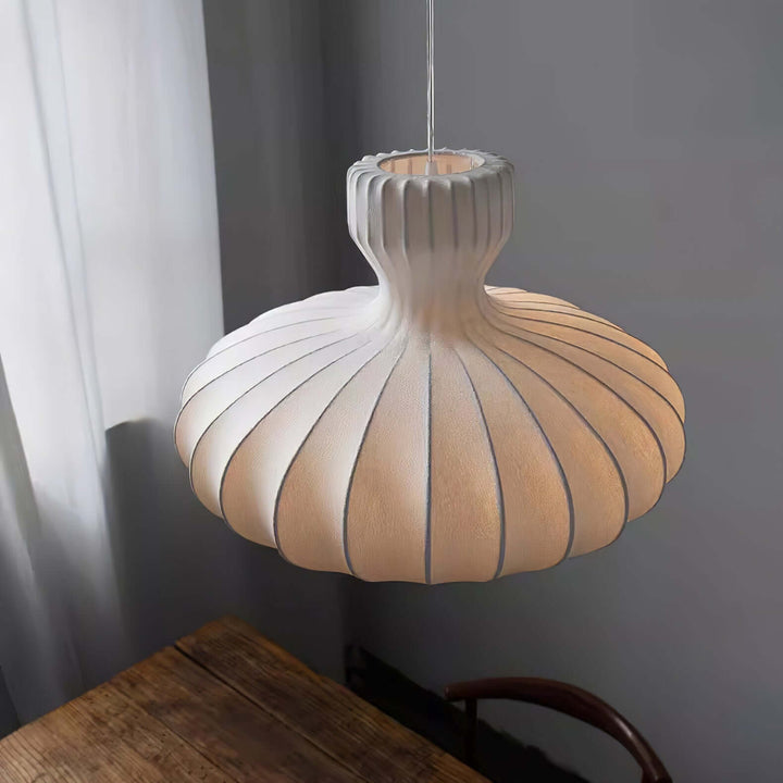 Pleated Silk Pendant Lamp
