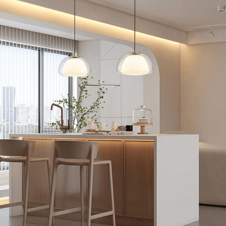 Modern White Glass Pendant Light