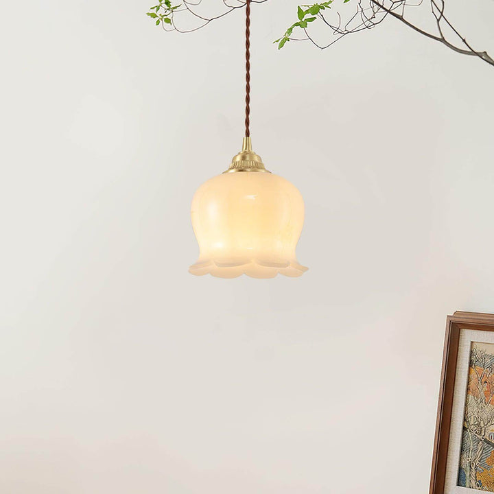 Floral Pendant Lamp, Elegant Hanging Ceiling Light Fixture