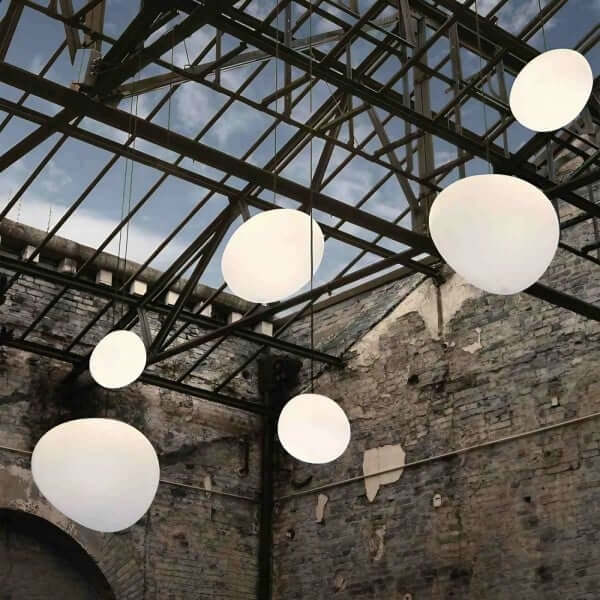 Modern Pendant Light Fixture, Hand-Blown Glass
