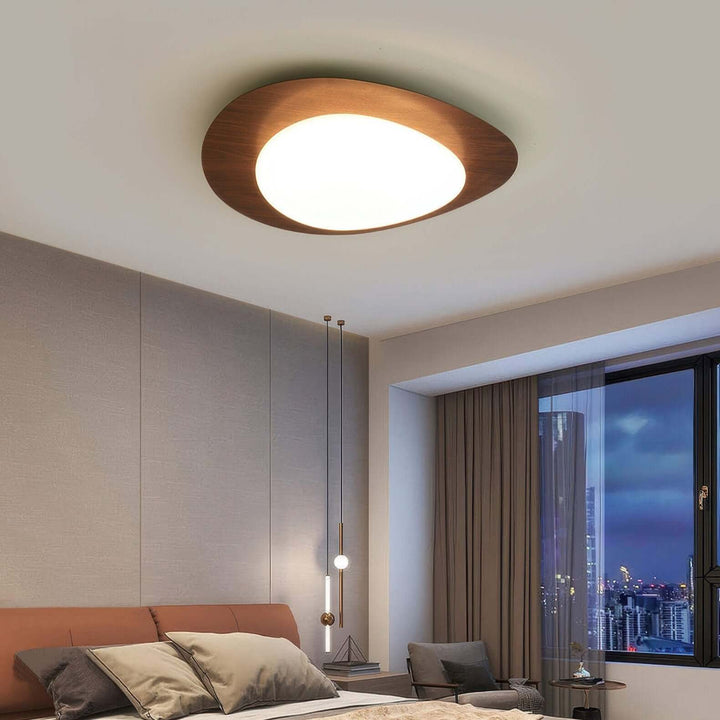 Modern Pebble Wood Grain LED Ceiling Light