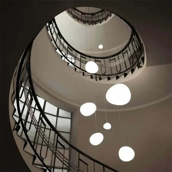 Modern Pendant Light Fixture, Hand-Blown Glass