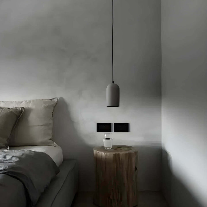 Modern Concrete Pendant Light - 9.6cm Dia x 18.5cm H