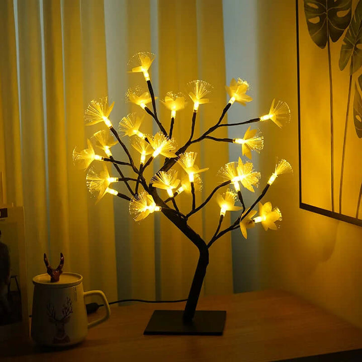 LED Birch Tree Light with Rose Flowers - 45cm