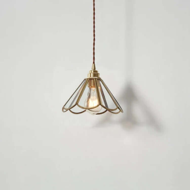 Elegant Glass Pendant Light with Brass Finish