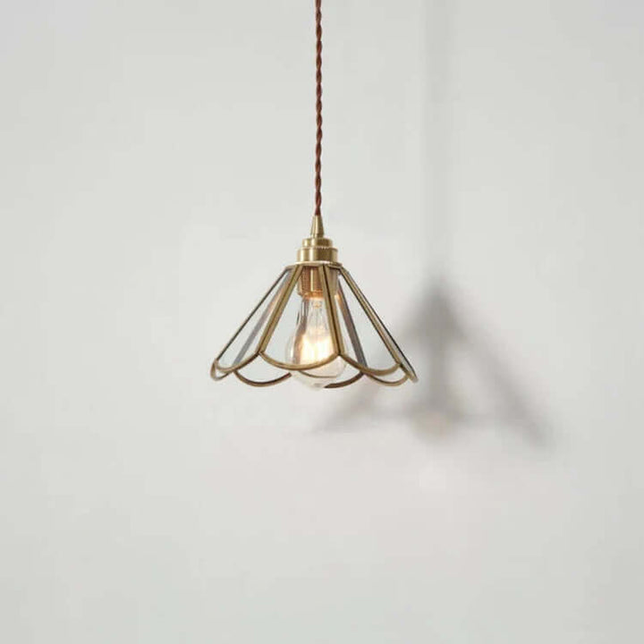 Elegant Glass Pendant Light with Brass Finish