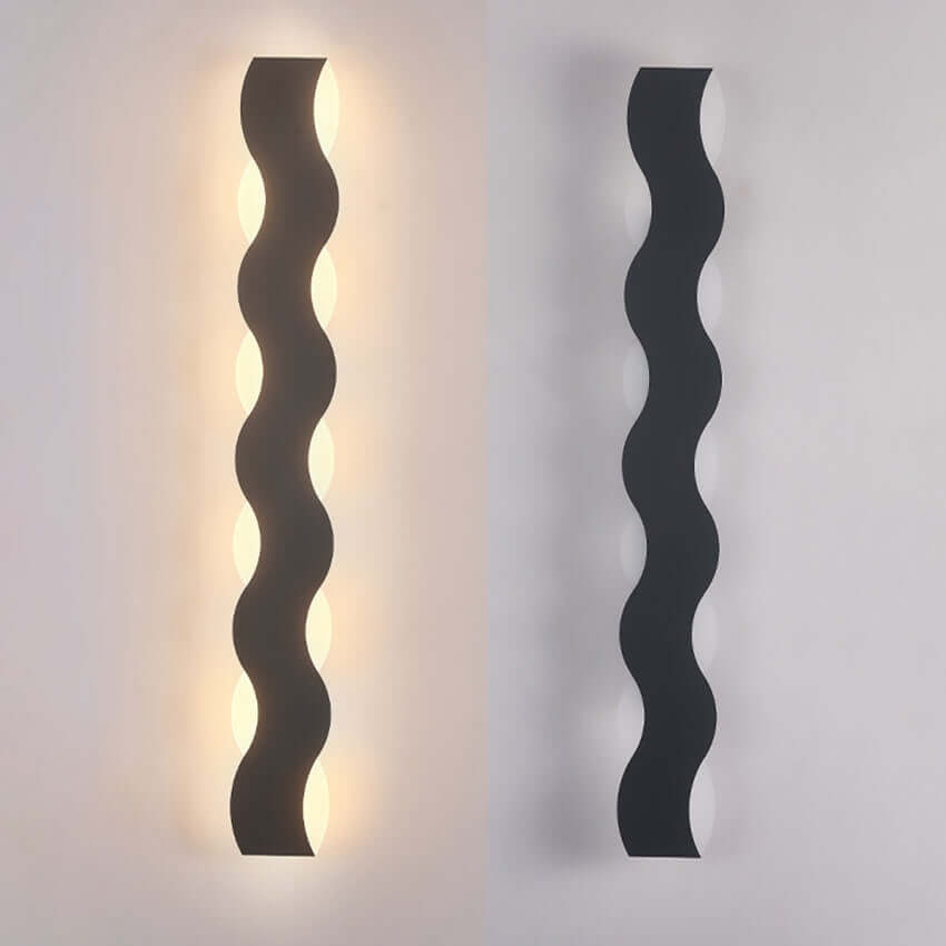 Modern Wave LED Outdoor Wall Light