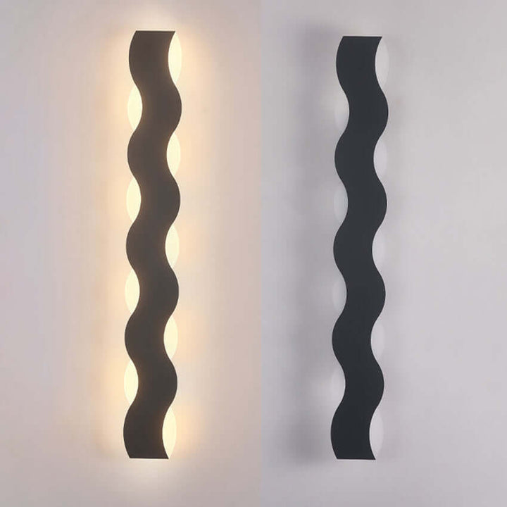 Modern Wave LED Outdoor Wall Light