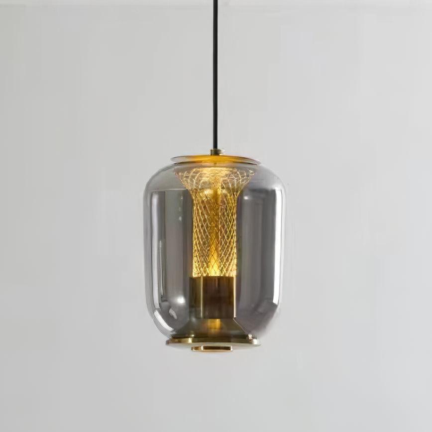 Modern Glass Pendant Light Fixture, 16cm, Integrated LED