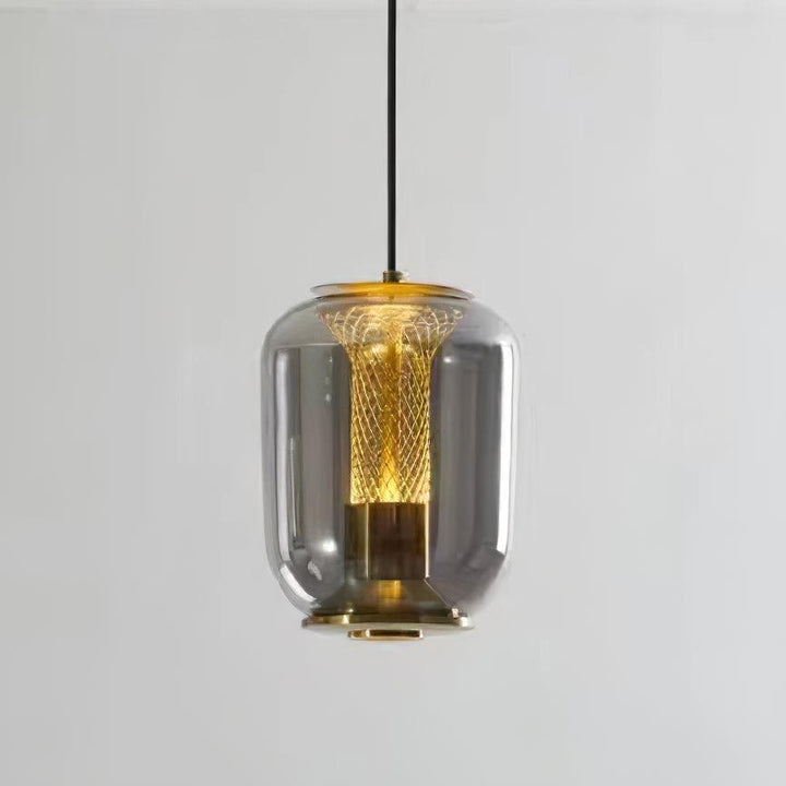 Modern Glass Pendant Light Fixture, 16cm, Integrated LED