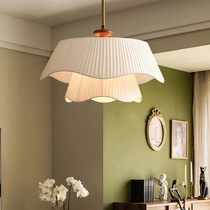 Modern Pendant Lamp with Metal, Glass & Wood