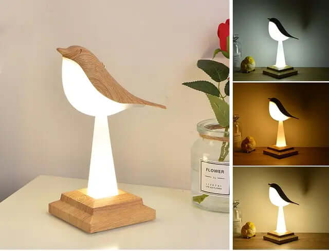 Decorative Bird Table Lamp with Touch Charging