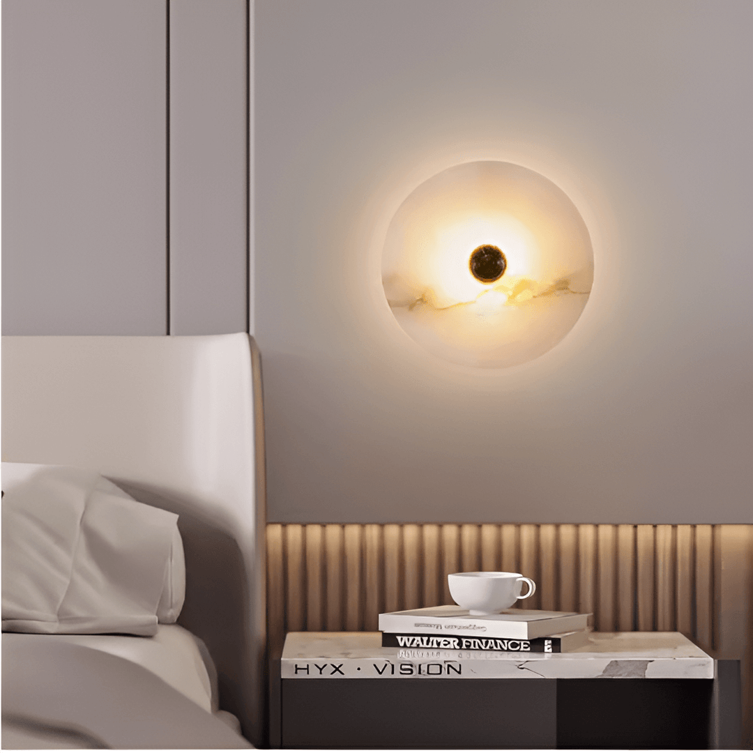 Oval Alabaster Table Lamp with Brass Base