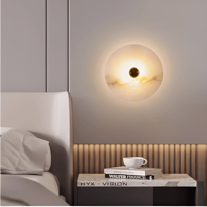 Oval Alabaster Table Lamp with Brass Base