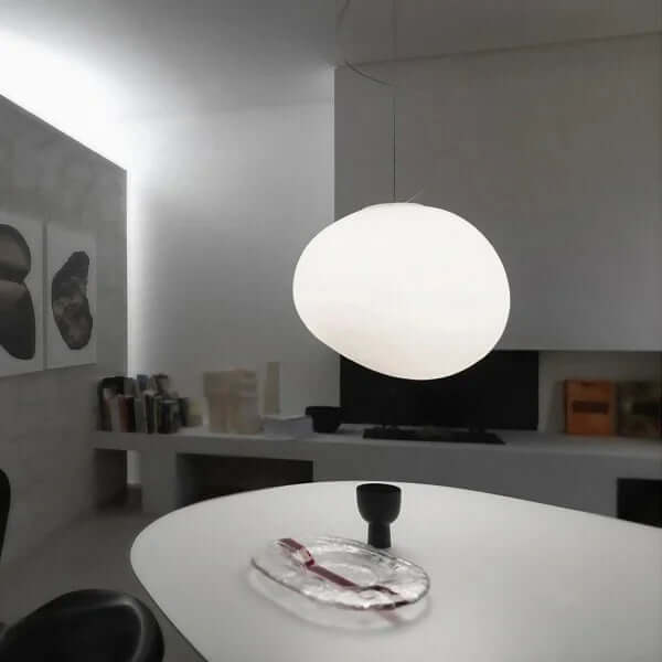 Modern Pendant Light Fixture, Hand-Blown Glass