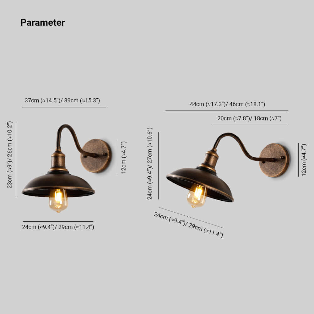 Rustic Outdoor Wall Lamp Antique Brass IP65