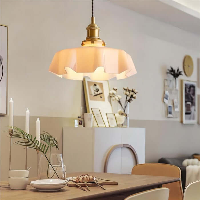 Retro Floral Glass Hanging Lamp 25cm