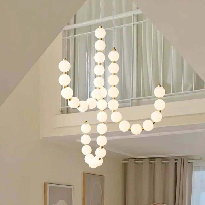 Elegant Pearl Chandelier with Acrylic Accents