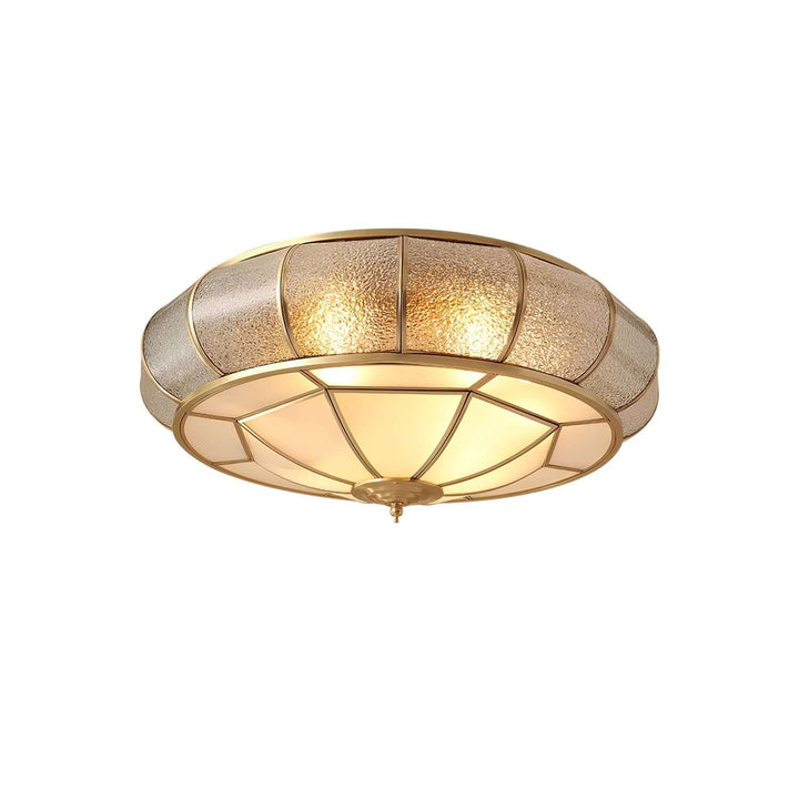 Round Textured Glass Ceiling Light Fixture