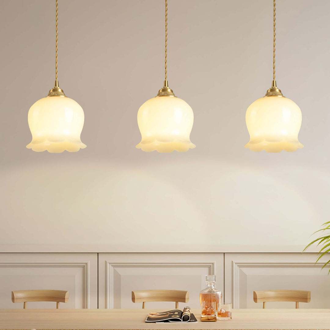 Floral Pendant Lamp, Elegant Hanging Ceiling Light Fixture