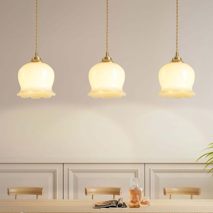 Floral Pendant Lamp, Elegant Hanging Ceiling Light Fixture