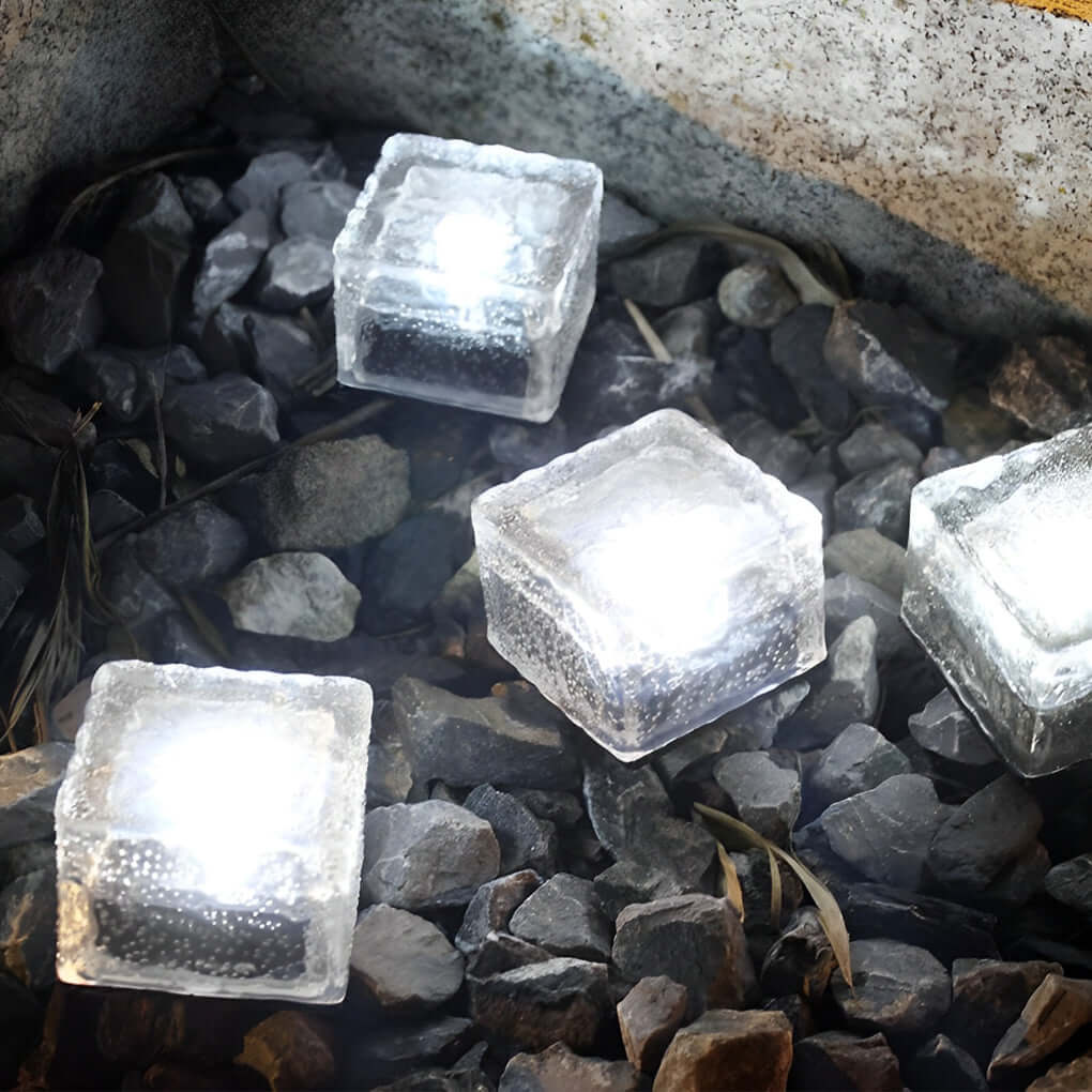 Solar Garden Light Square Crystal Outdoor LED Lamp