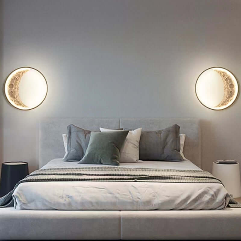 Modern Outdoor LED Moon Wall Light